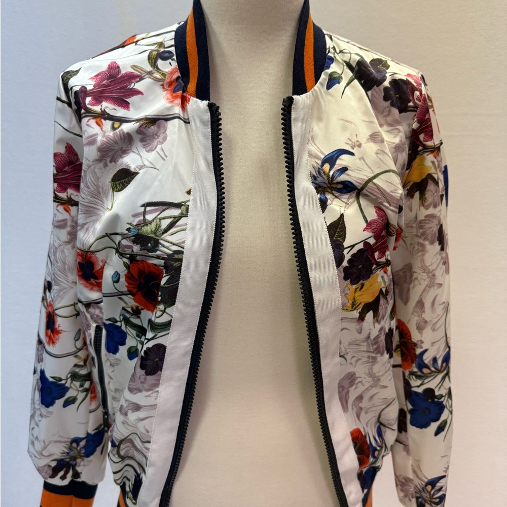 RACHEL Rachel Roy Multicolor Floral Bomber Jacket
